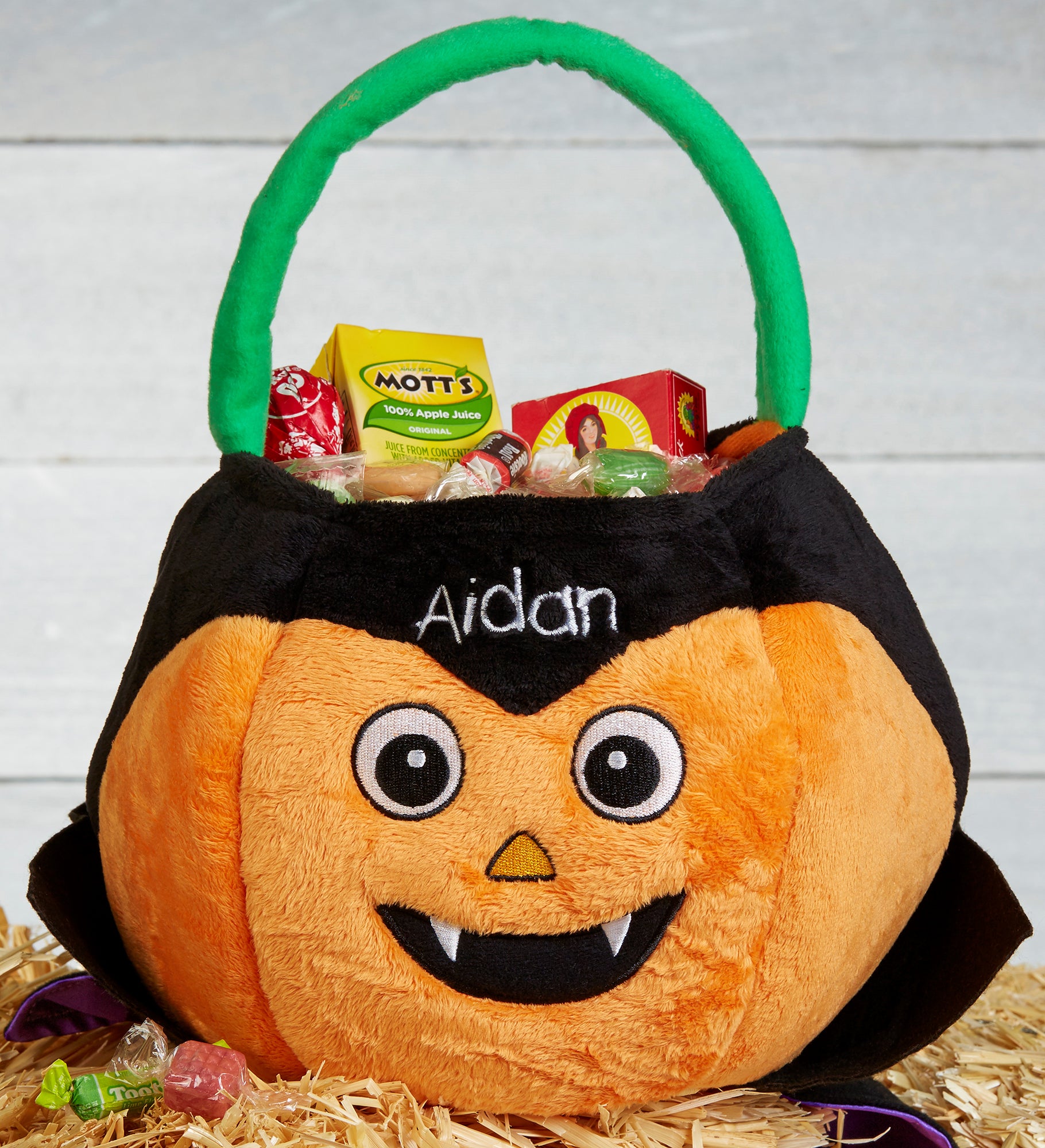 Dracula Pumpkin Personalized Plush Treat Bag